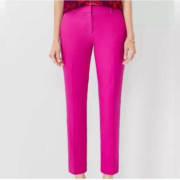 Ann‎ Taylor Eva Ankle Pants 12 Petite Career Pink Stretch Pockets Spring NEW - Picture 9 of 9